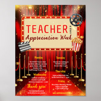 Hollywood Docenten Waarderingsweek Itinerarium Poster