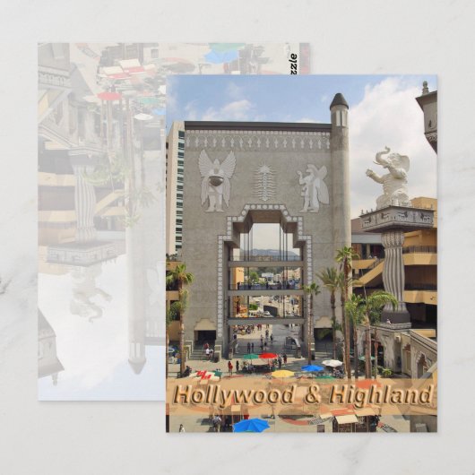 Hollywood en Highland Los Angeles Briefkaart (Voorkant / Achterkant)