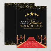 Hollywood Fame Red Carpet Vrijwilligersuitnodiging Kaart (Voorkant / Achterkant)