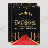Hollywood Fame Red Carpet Vrijwilligersuitnodiging Kaart (Voorkant / Achterkant)