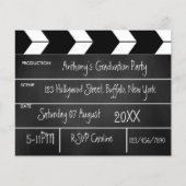Hollywood Film Afstudeerfeest Chalkboard Uitnodige Flyer (Voorkant)