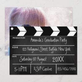 Hollywood-film afstudeerfeest krijtbord foto kaart