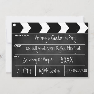 Hollywood Film Afstudeerfeest Krijtbord Kaart