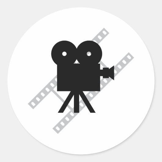 hollywood film cine camera film ronde sticker (Voorkant)