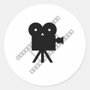 hollywood film cine camera film ronde sticker
