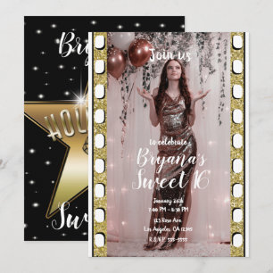 Hollywood Film Goud Ster Film Sweet 16  Kaart