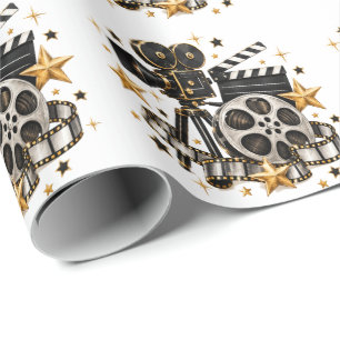 Hollywood Film Nacht Verjaardag Cadeaupapier
