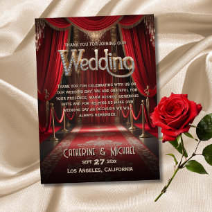 Hollywood-film Red Carpet Premiere Wedding Bedankkaart