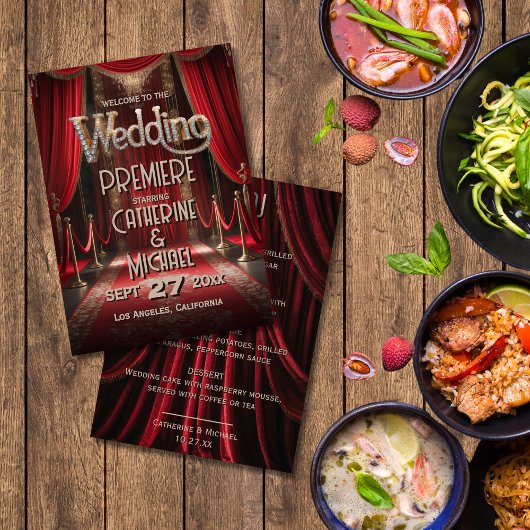 Hollywood-film Red Carpet Premiere Wedding Menu