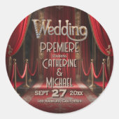 Hollywood-film Red Carpet Premiere Wedding Ronde Sticker (Voorkant)