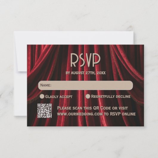 Hollywood-film Red Carpet Premiere Wedding RSVP Kaartje (Voorkant)