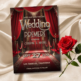 Hollywood-film Red Carpet Premiere Wedding Save The Date