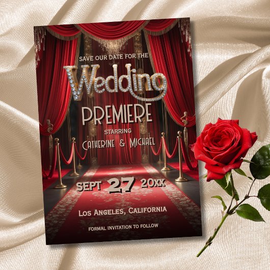 Hollywood-film Red Carpet Premiere Wedding Save The Date