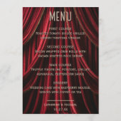 Hollywood Film Rode Loper Première Trouwen Menu (Achterkant)