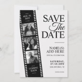 Hollywood Film Strip Save the Date Personalized Kaart (Voorkant)