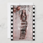Hollywood Film Zwart Witte Gordijnen Sweet 16 Kaart (Voorkant)