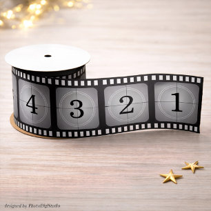 Hollywood Filmstrip Lint, Oude Bioscoop Countdown  Satijnen Lint