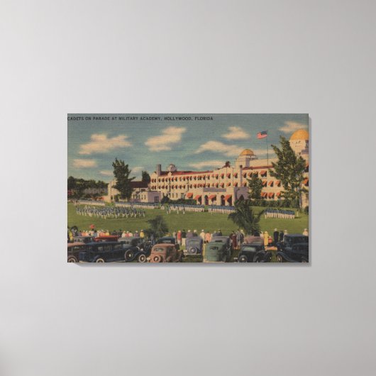 Hollywood, FL - Cadet Parade bij de militaire acad Canvas Afdruk (Voorkant)
