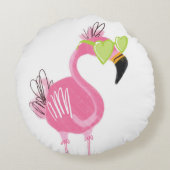 Hollywood Flamingo Rond Kussen (Achterkant)