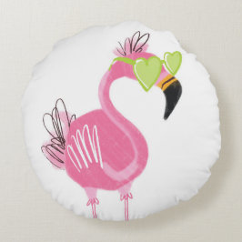 Hollywood Flamingo Rond Kussen