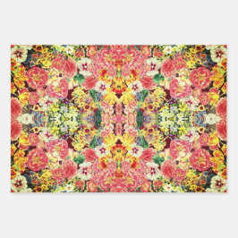 Hollywood Floral Op-Art Sampler Inpakpapier Vel