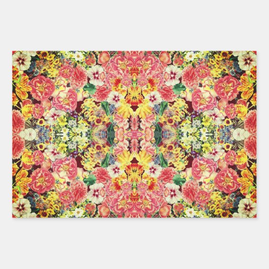 Hollywood Floral Op-Art Sampler Inpakpapier Vel (Voorkant)