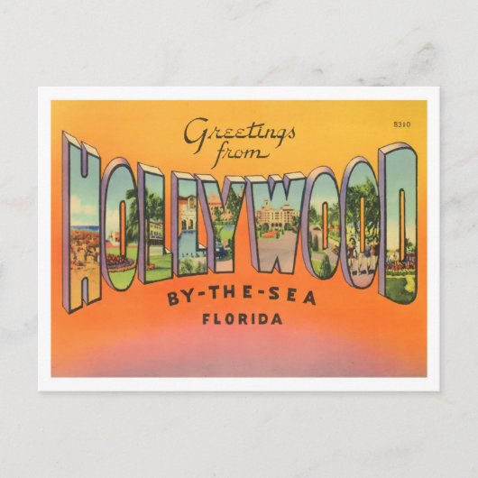 Hollywood, Florida  Big Letters Briefkaart (Voorkant)