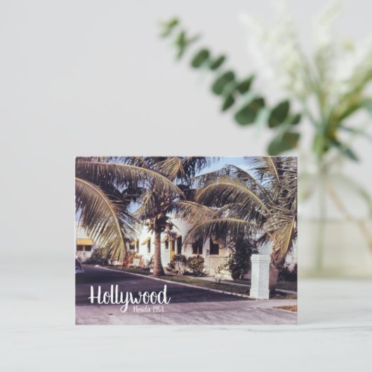 Hollywood Florida Retro Travel Afbeelding Tropical Briefkaart (Staand voorkant)