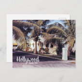Hollywood Florida Retro Travel Afbeelding Tropical Briefkaart (Voorkant / Achterkant)