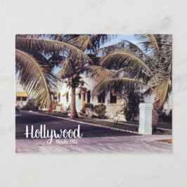 Hollywood Florida Retro Travel Afbeelding Tropical Briefkaart