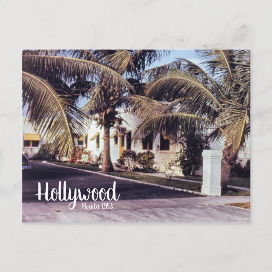 Hollywood Florida Retro Travel Afbeelding Tropical Briefkaart (Voorkant)
