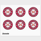 Hollywood Florida Ronde Sticker (Vel)