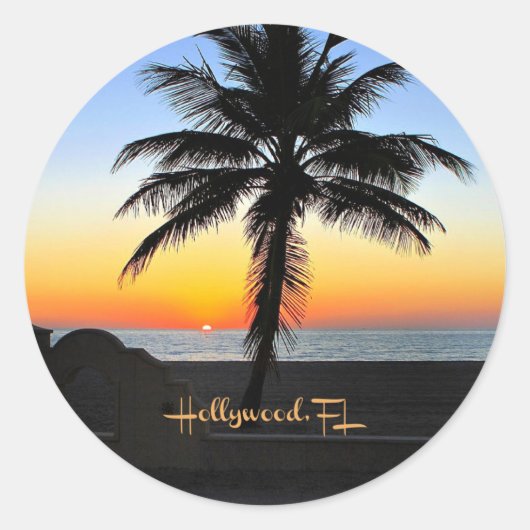 Hollywood, Florida Sunrise Ronde Sticker (Voorkant)