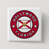 Hollywood Florida Vierkante Button 5,1 Cm (Voorkant)