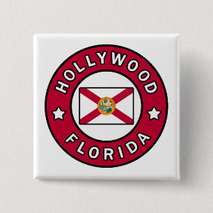 Hollywood Florida Vierkante Button 5,1 Cm
