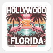 Hollywood Florida Vierkante Sticker (Voorkant)