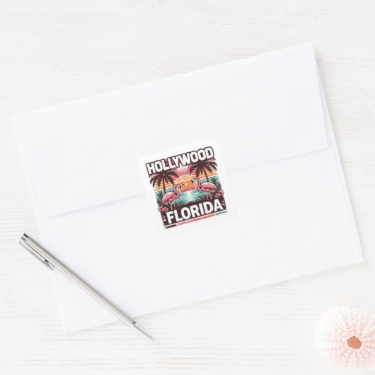 Hollywood Florida Vierkante Sticker (Envelop)