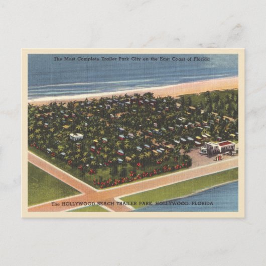 Hollywood, Florida Vintage Trailerpark Briefkaart (Voorkant)