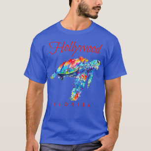 Hollywood Florida Waterverf Zee Schildpad T-shirt