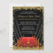 Hollywood Gala Bal Rode Trap Glitter Kaart (Voorkant)