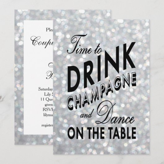 Hollywood Glam Couple's Shower Invitation Kaart (Voorkant / Achterkant)