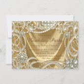 Hollywood Glam Parel Verjaardagsfeestje Kaart (Achterkant)