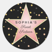 Hollywood Glam Personalized Ronde Sticker (Voorkant)