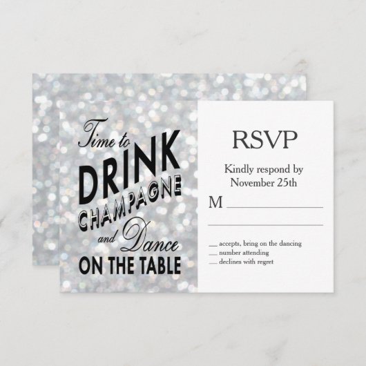 Hollywood Glam RSVP (Voorkant / Achterkant)