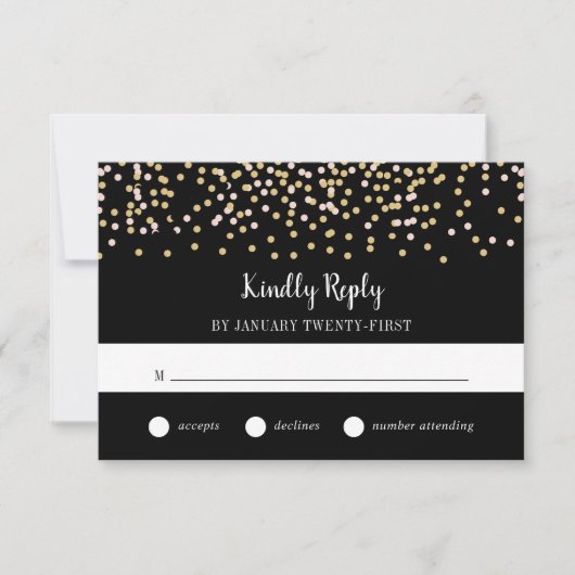 Hollywood Glam RSVP-kaart RSVP Kaartje (Voorkant)