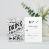 Hollywood Glam RSVP Kaartje (Staand voorkant)