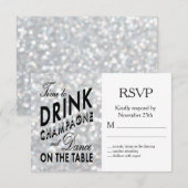 Hollywood Glam RSVP Kaartje (Voorkant / Achterkant)