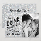 Hollywood Glam Save the Date (Voorkant / Achterkant)