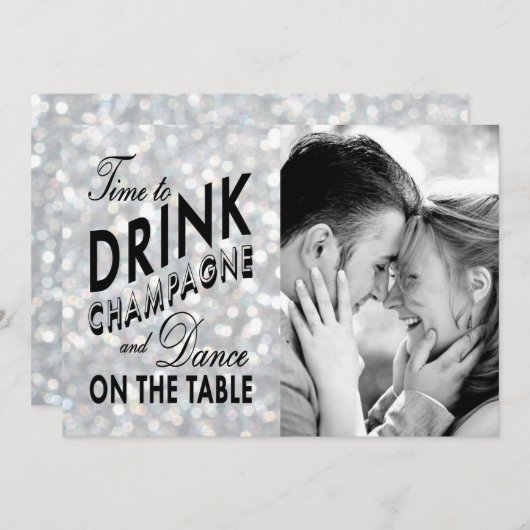 Hollywood Glam Save the Date (Voorkant / Achterkant)