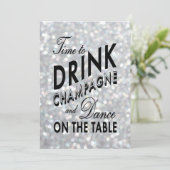 Hollywood Glam Wedding Invitation Kaart (Staand voorkant)